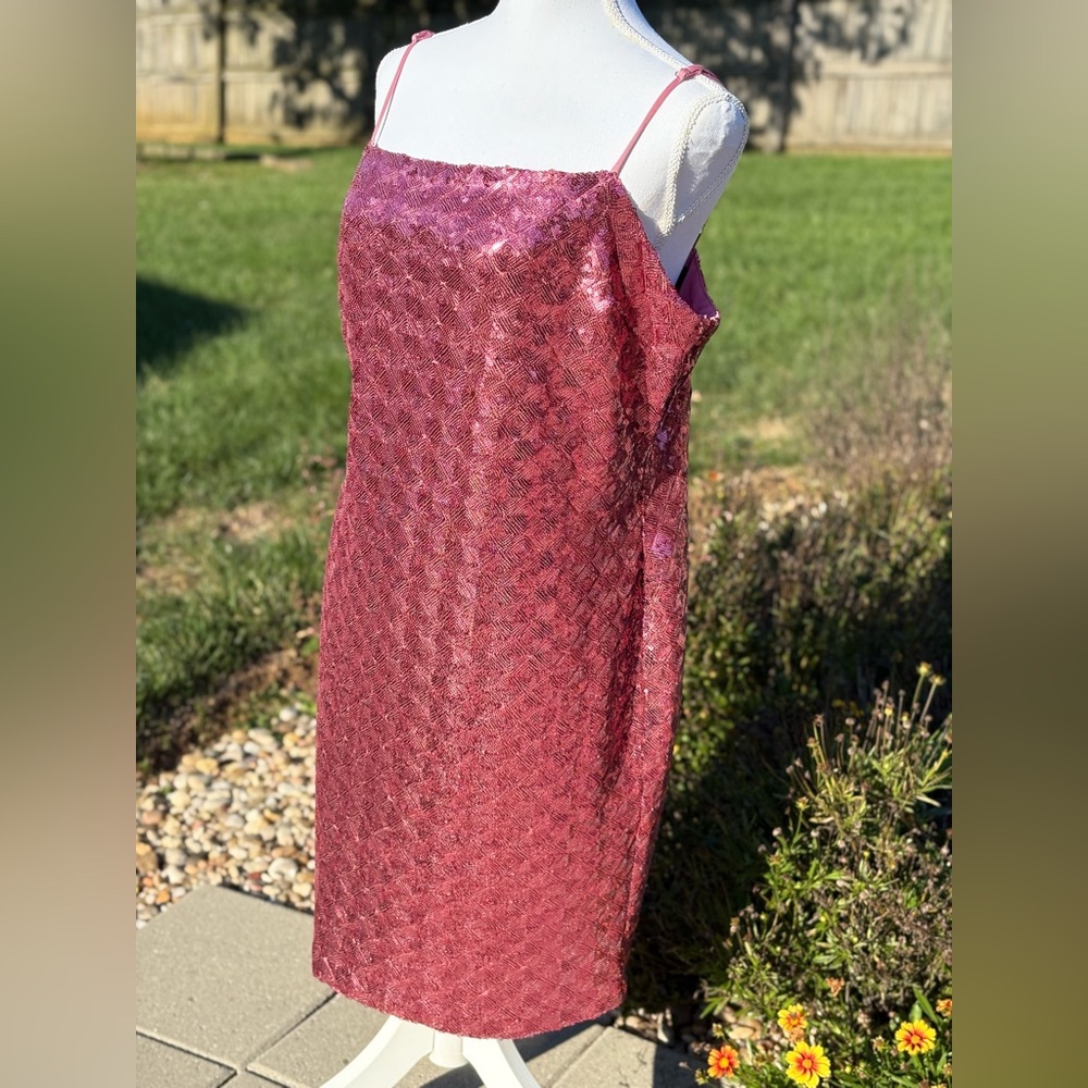 Dolls Kill Trac Pink Sequins Preppy Y2K Mini Dress - Picture 4 of 8